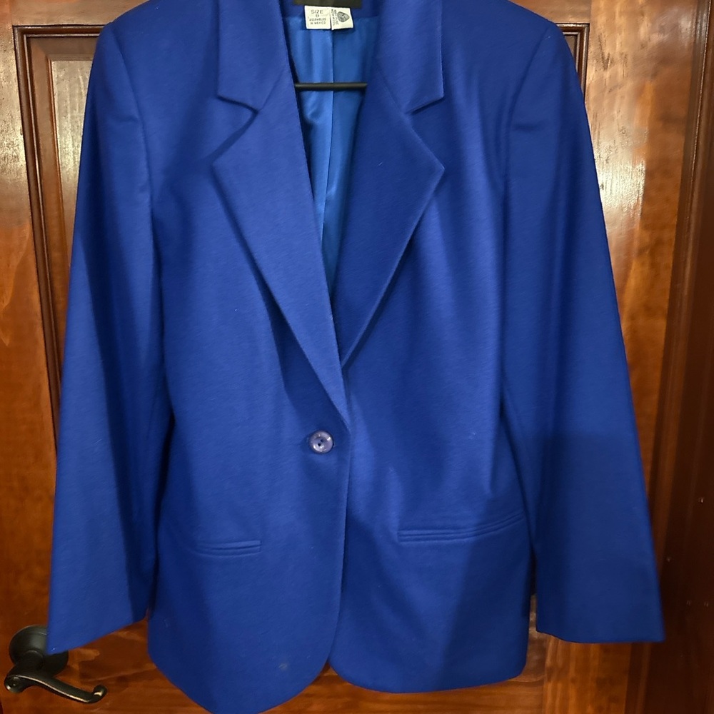 Vintage 1980s Sag Harbor Blazer – Royal Blue Power Jacket